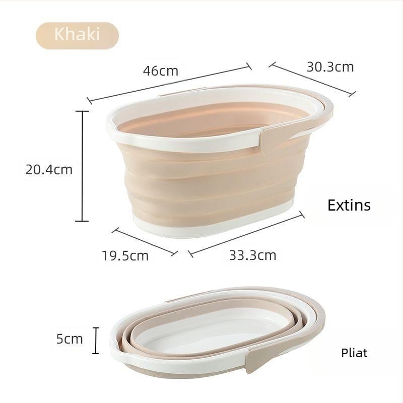 Găleată de mop pliabilă, dreptunghiulară, LJ — PP+TPR, 660 g, portabilă pentru uz casnic