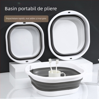 Vas de față pliabil din plastic, pătrat, ușor și portabil, construcție întărită, greutate 114 g