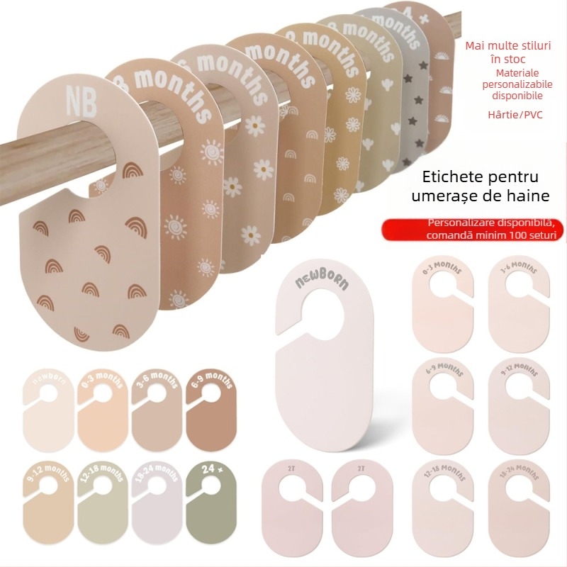 Divizoare pentru garderobă pentru copii, 1-24 de luni, PVC cu imprimare UV, 8 foi/set pentru organizarea hainelor