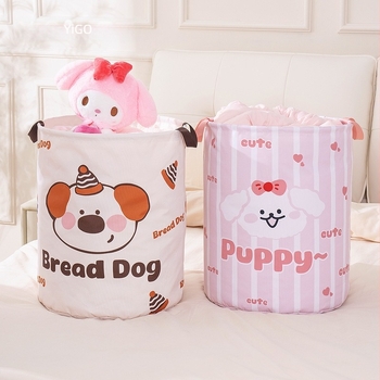 Coș rotund din material textil pentru depozitare în living – stil desene animate, organizator de jucării, 0,4 kg