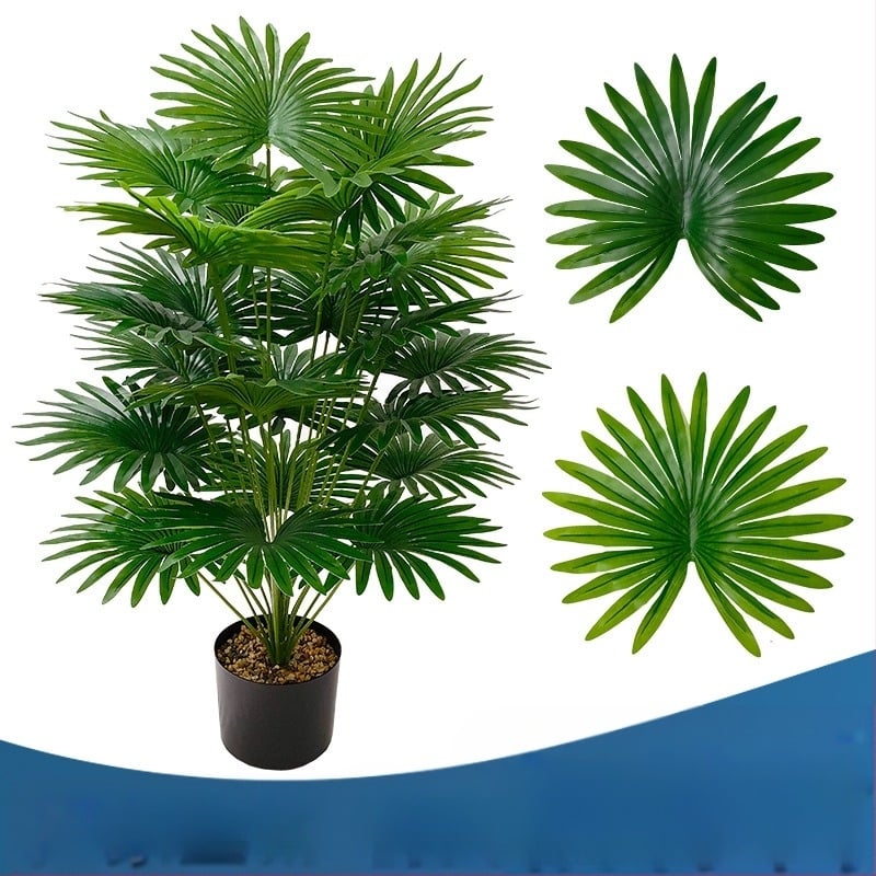 Palmier Paulownia artificial în ghiveci, plantă verde în stil Nordic pentru decor casnic (Brand: Ruida; Material: Soft PVC; Meșteșug: Turnare prin injecție, Imprimare pe ecran; Varietate: Turtle leaf)