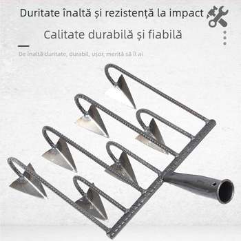 Harpată triunghiulară din oțel mangan, cu cinci dinți, pentru afânarea solului și combaterea buruienilor