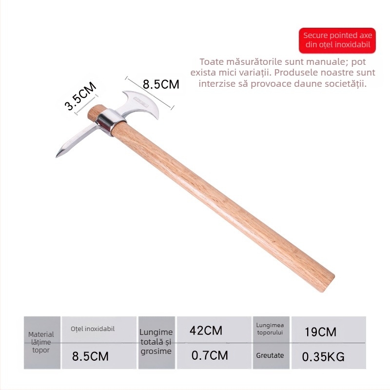 Set de unelte de supraviețuire din oțel inoxidabil: topor de gheata, cioc de gheata, cioc cruce, cioc de alpinism