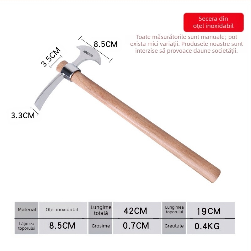 Set de unelte de supraviețuire din oțel inoxidabil: topor de gheata, cioc de gheata, cioc cruce, cioc de alpinism