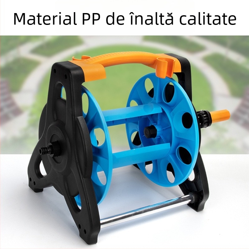Pistol de apă cu presiune înaltă pentru uz casnic, pentru spălat mașini și udarea grădinii, cu tambur pentru furtun și suport de depozitare furtun (0.5 MPa, 30°C, burst 0 MPa)