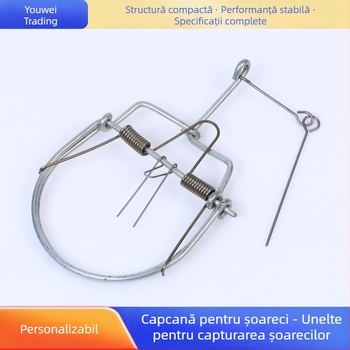 Capcană pentru șoareci din metal, pentru exterior/uz casnic, construcție solidă, non-toxică