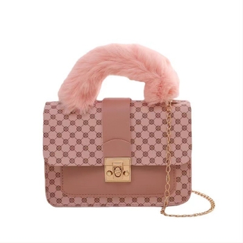 Geantă de damă PU plușată, formă pătrată, fără căptușeală, primăvara 2025, textură moale medie