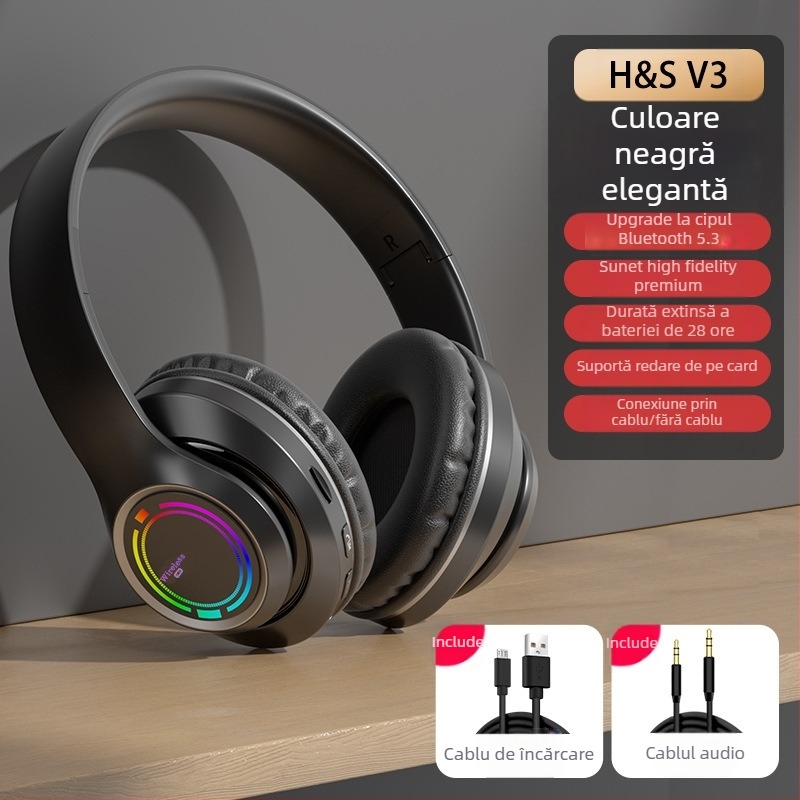 Headset Bluetooth cu mufă 3,5 mm, interval de frecvență 20 Hz–20 kHz, cablu de 1 m, microfon încorporat