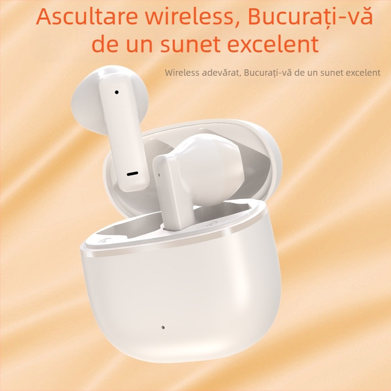 Căști Bluetooth fără fir, Bluetooth 5.0, IPX4 rezistente la apă, anulare zgomot, rază de acțiune 10 m, autonomie 4–8 ore