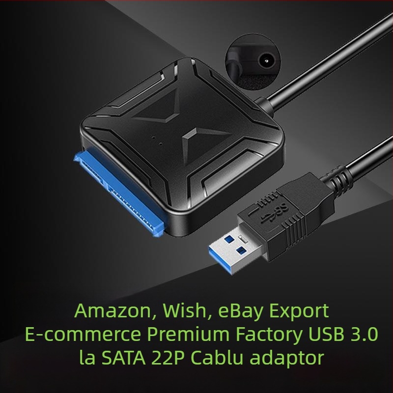 Cablu USB 3.0 la SATA, cu cip IS621, nucleu de cupru, 500 MB/s, ~47 cm