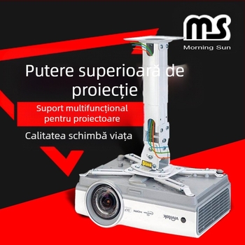 H300 suport pentru proiector, montaj pe perete, multifuncțional, pentru birou și casă, din țevi din aliaj de aluminiu și placă din oțel laminat la rece, 1,1 kg