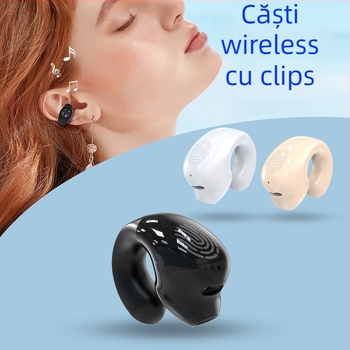 Căști wireless cu clips în jurul urechii, IPX7, 10 m rază, Bluetooth 5.0, autonomie 4–8 ore, latență scăzută pentru gaming