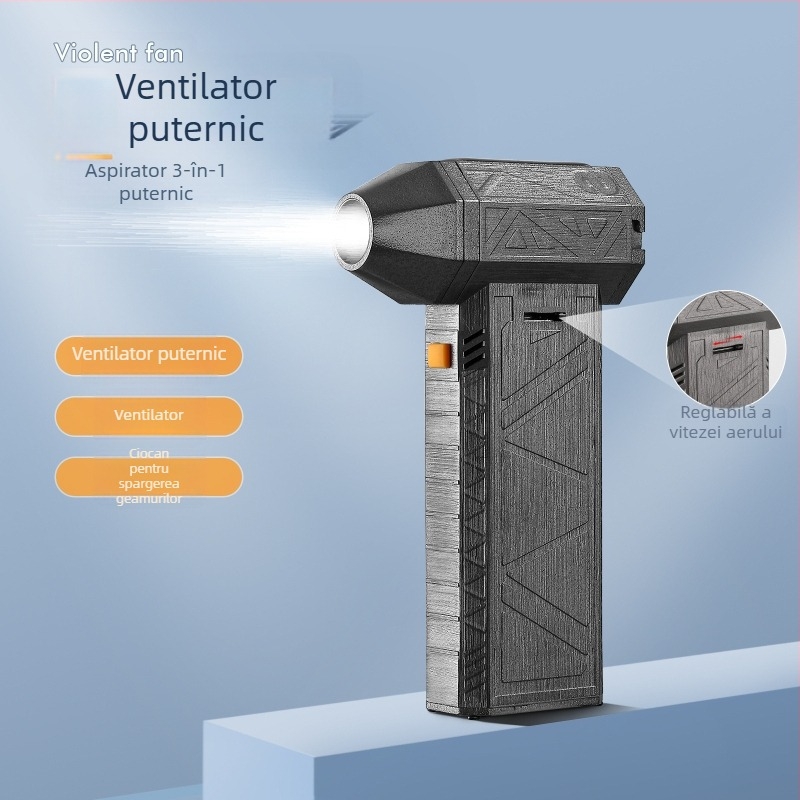 Uscător de păr turbofan fără perii, portabil, aer rece, reglare continuă a vitezei, duză rotativă