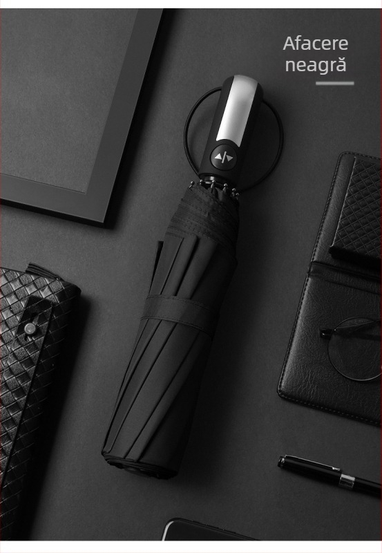 Umbrelă de reclamă cu deschidere automată, cadru din fibră cu 10 brațe, pliabilă, imprimare logo, protecție UV UPF>50 (10 brațe; cadru din fibră; deschidere automată; pliabil; UPF>50)