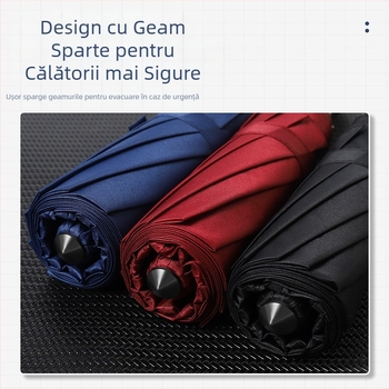 Umbrelă automată pliabilă pentru mașină, design modern tri-fold, 10 nervuri din oțel, țesătură 190T, UPF > 40, imprimare logo disponibil (deschidere automată, design tri-fold, 10 nervuri din oțel, 190T țesătură, UPF > 40)