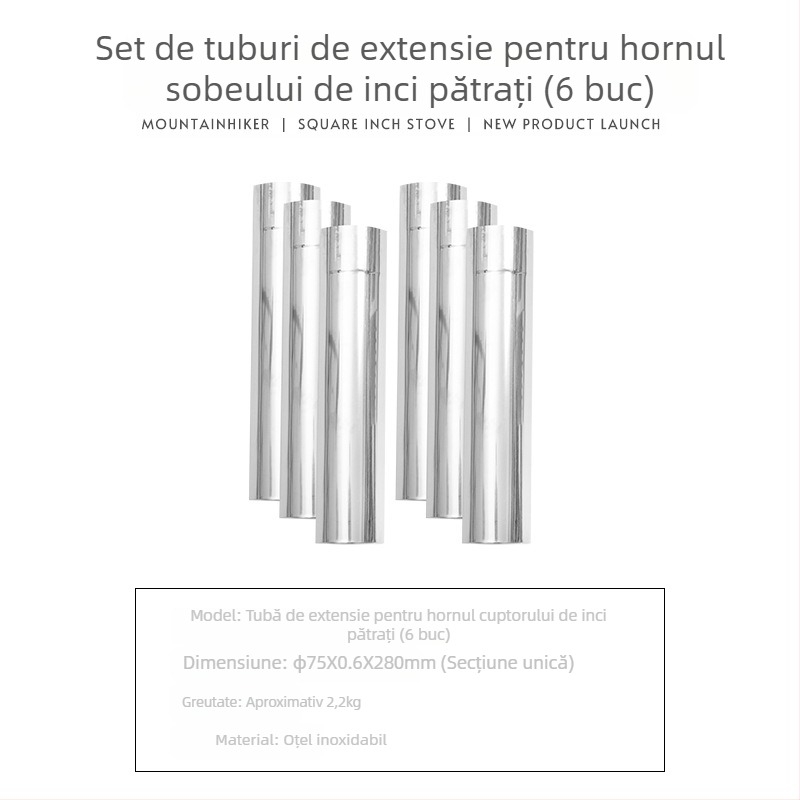 Mountain Guest sobă de lemn pentru camping - din oțel inoxidabil 201, portabilă pentru gătit în aer liber