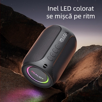 Boxă Bluetooth portabilă cu subwoofer pentru exterior - 16W, interval de frecvențe 100 Hz-20 kHz, SNR ≥75 dB, IPx3, baterie încorporată 2000-4000 mAh