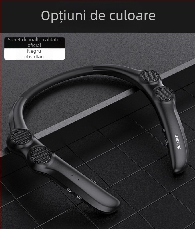 Difuzor Bluetooth pentru gât cu 4 difuzoare, 100 Hz–20 kHz, IPX4 rezistent la apă, rază de acțiune până la 15 m, Bluetooth 5.0