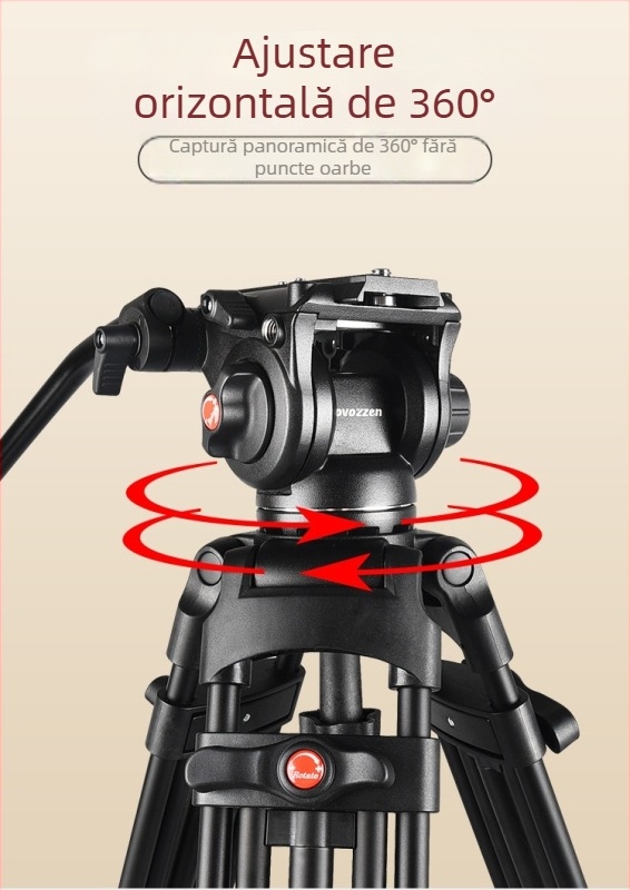 Lovozzen LDV-E01 Trepied pentru fotografie de nuntă cu PTZ hidraulic, aliaj de aluminiu, 3 secțiuni, sarcină 10 kg, înălțime 180 cm, placă cu eliberare rapidă inclusă