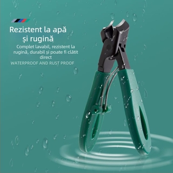 Clește pentru unghii cu gură înclinată și deschidere mare, pentru îndepărtarea pielii moarte, din oțel inoxidabil.