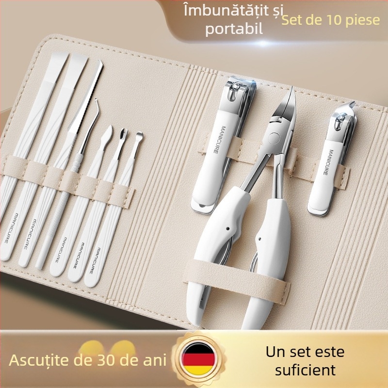 Set pedicure cu clește pentru canalul unghiei, oțel inoxidabil și plastic, utilizare universală, Henggrids