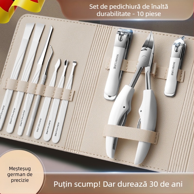 Set pedicure cu clește pentru canalul unghiei, oțel inoxidabil și plastic, utilizare universală, Henggrids