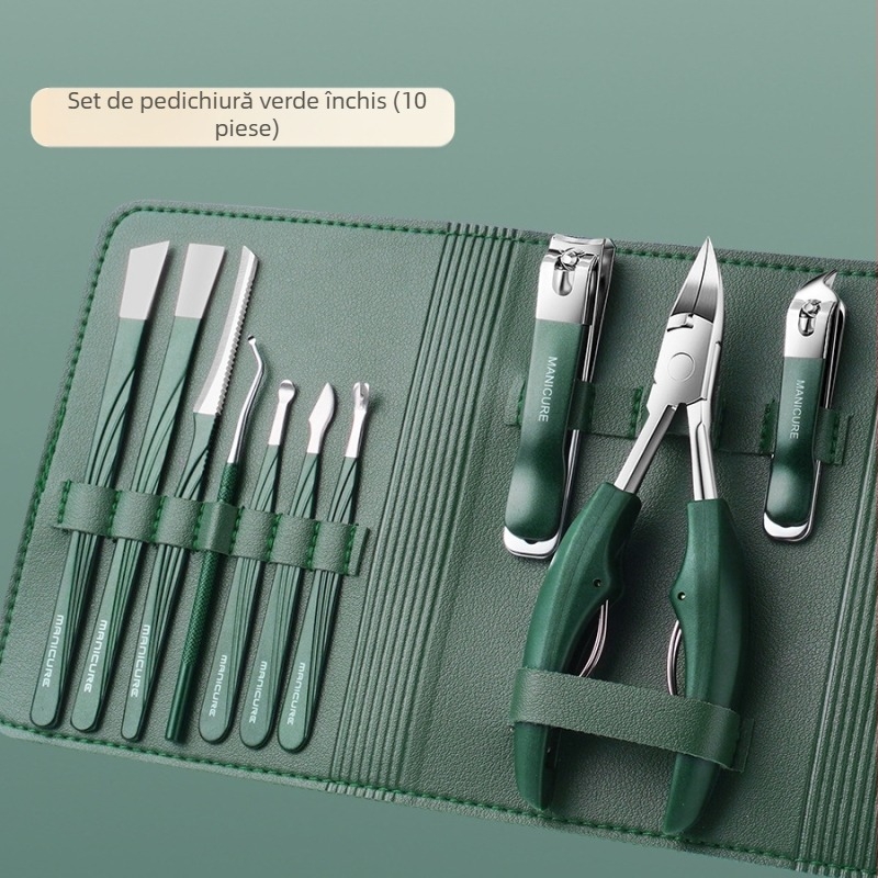Set pedicure cu clește pentru canalul unghiei, oțel inoxidabil și plastic, utilizare universală, Henggrids