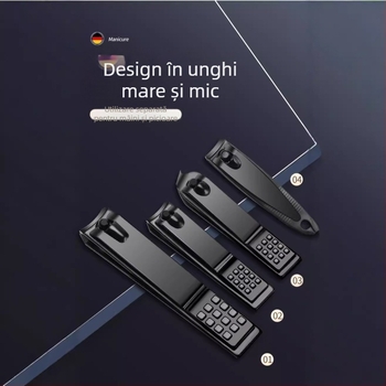 Set de unghii cu 21 de piese, clește pentru cuticule cu deschidere înclinată