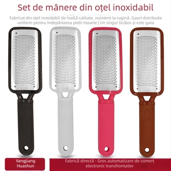 Pilă de picioare din oțel inoxidabil, piatră pentru picioare pătrată, model HS1065