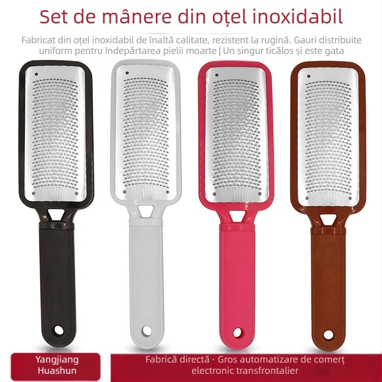 Pilă de picioare din oțel inoxidabil, piatră pentru picioare pătrată, model HS1065