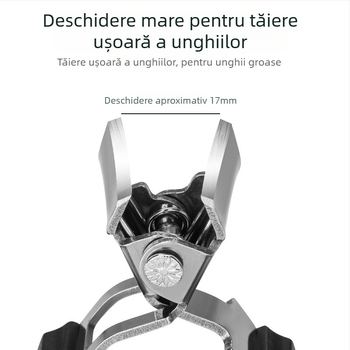 Clește de unghii cu gură înclinată și canal pentru unghii — plastic și oțel inoxidabil