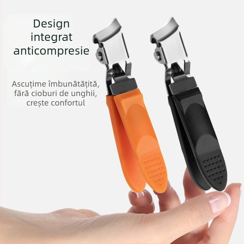 Clește de unghii cu gură înclinată și canal pentru unghii — plastic și oțel inoxidabil