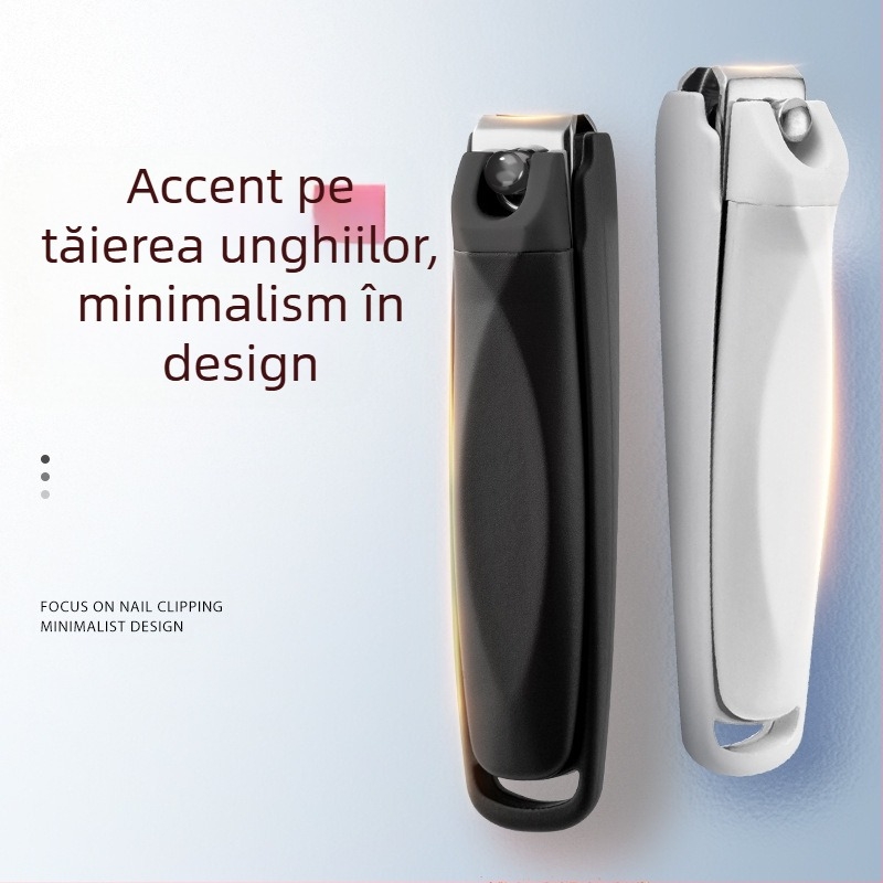 Clește pentru unghii cu design anti-stropire, portabil, din plastic și oțel inoxidabil, pentru uz casnic