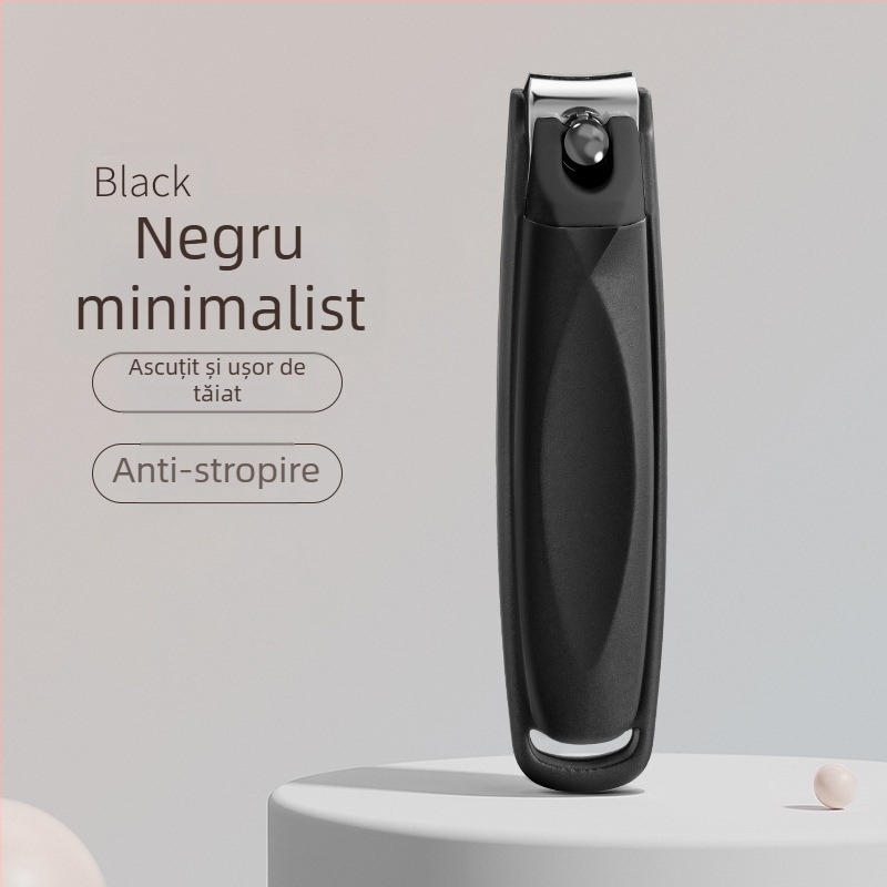 Clește pentru unghii cu design anti-stropire, portabil, din plastic și oțel inoxidabil, pentru uz casnic
