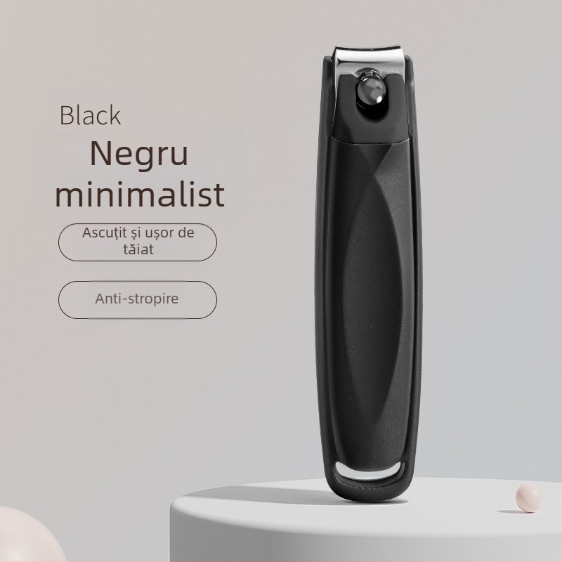 Clește pentru unghii cu design anti-stropire, portabil, din plastic și oțel inoxidabil, pentru uz casnic