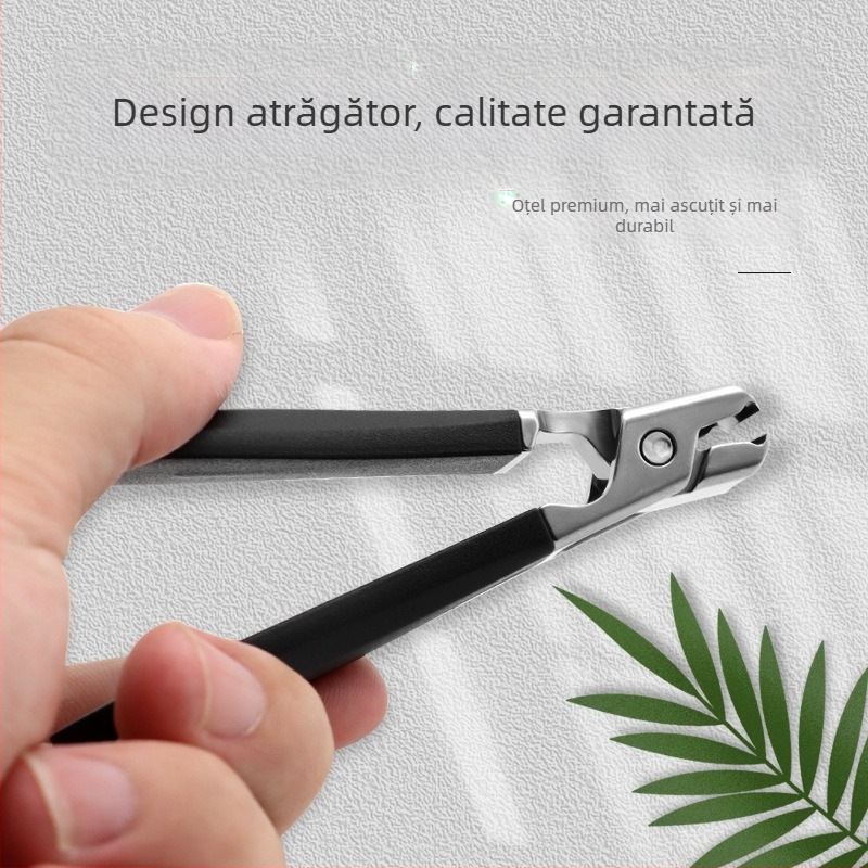Clește de unghii cu mâner din silicon, anti stropire, pentru unghii tari, portabil/uz casnic, material: plastic + oțel inoxidabil, OEM