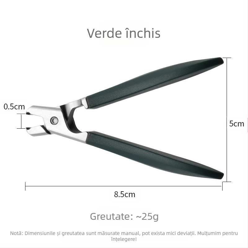 Clește de unghii cu mâner din silicon, anti stropire, pentru unghii tari, portabil/uz casnic, material: plastic + oțel inoxidabil, OEM