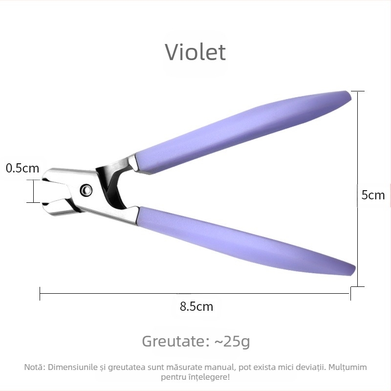 Clește de unghii cu mâner din silicon, anti stropire, pentru unghii tari, portabil/uz casnic, material: plastic + oțel inoxidabil, OEM