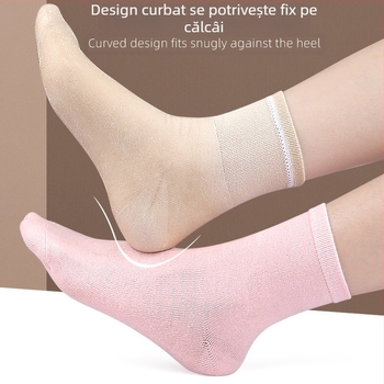 Șosete full-foot din bumbac-gel, culoare solidă, tub mediu, tricotare cu un ac, 120N, pentru toate anotimpurile