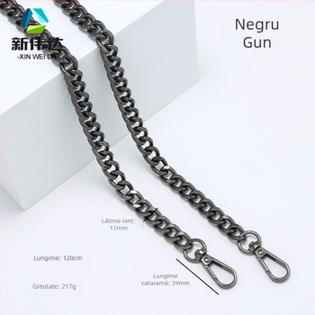 Curea metalică pentru umăr cu lanț dublu – curea de înlocuire pentru geantă, rezistentă la uzură