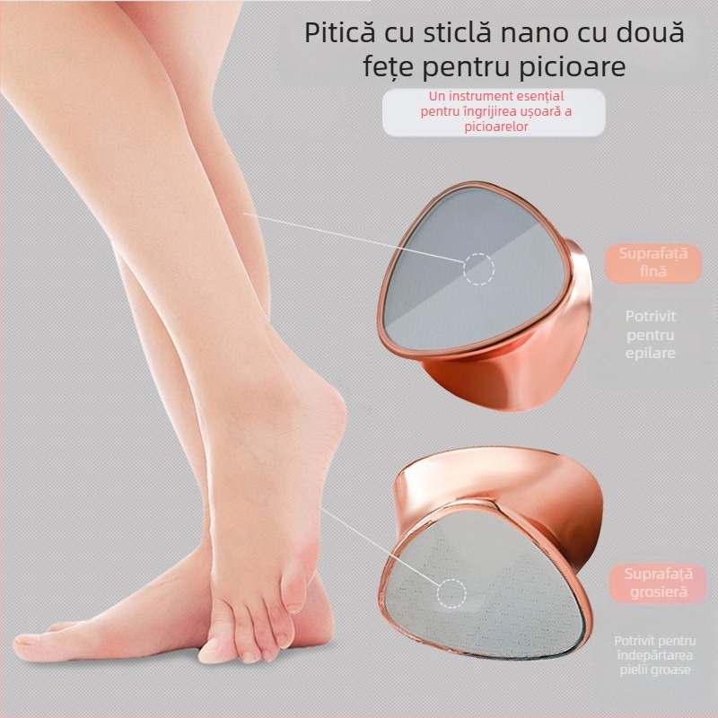 Fișier de pedicur cu două fețe din sticlă nano, instrument manual pentru îndepărtarea pielii moarte