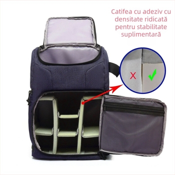 Rucsac DSLR pentru cameră, cu capacitate mare, din nylon, impermeabil, model 1109, curea dublă