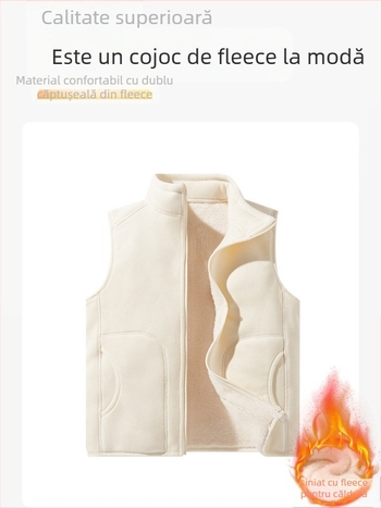 Vesta din fleece - Unisex, căptușită cu fleece polar, căldură sporită, fără mâneci, pentru activități în aer liber