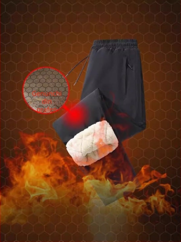 Pantaloni Space cotton cu lână de miel grafen, patch autoîncălzit; rezistenți la vânt și apă