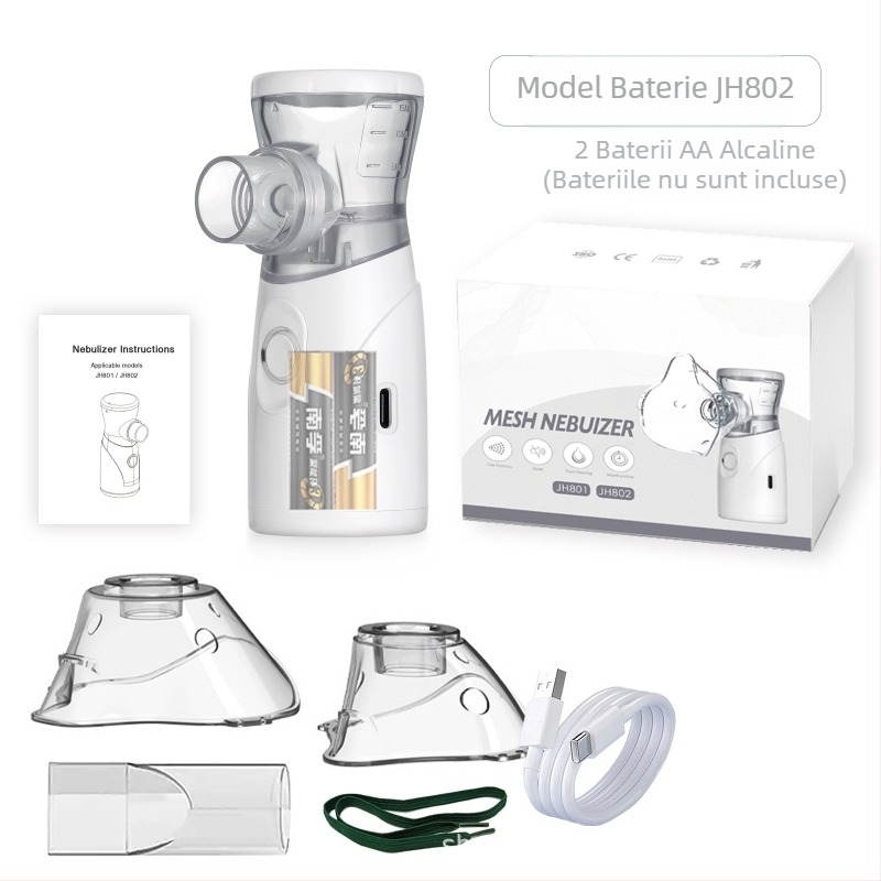 Atomizor manual pentru hidratare — ceață rece, baterie încorporată, 2 trepte, timp de pulverizare peste 180 s, autonomie baterie 1–3 h