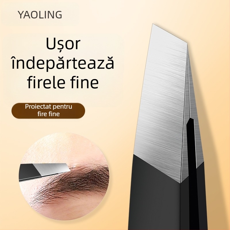 Little tianlai Clește pentru sprâncene, din oțel inoxidabil, precizie înaltă, pentru modelarea sprâncenelor și îndepărtarea părului de pe barbă