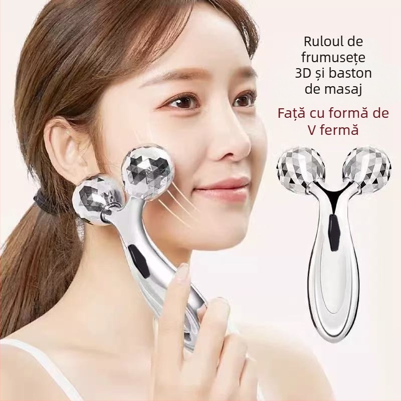 Masaj facial în formă de V cu role 3D și control prin cablu