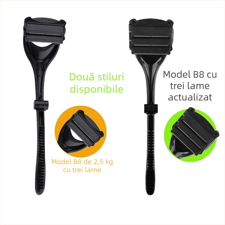 Aparat de ras pentru spate cu lame duble pliabile, versiunea 2.0, model B5, lamă din oțel inoxidabil, lavabil pentru întreg corpul