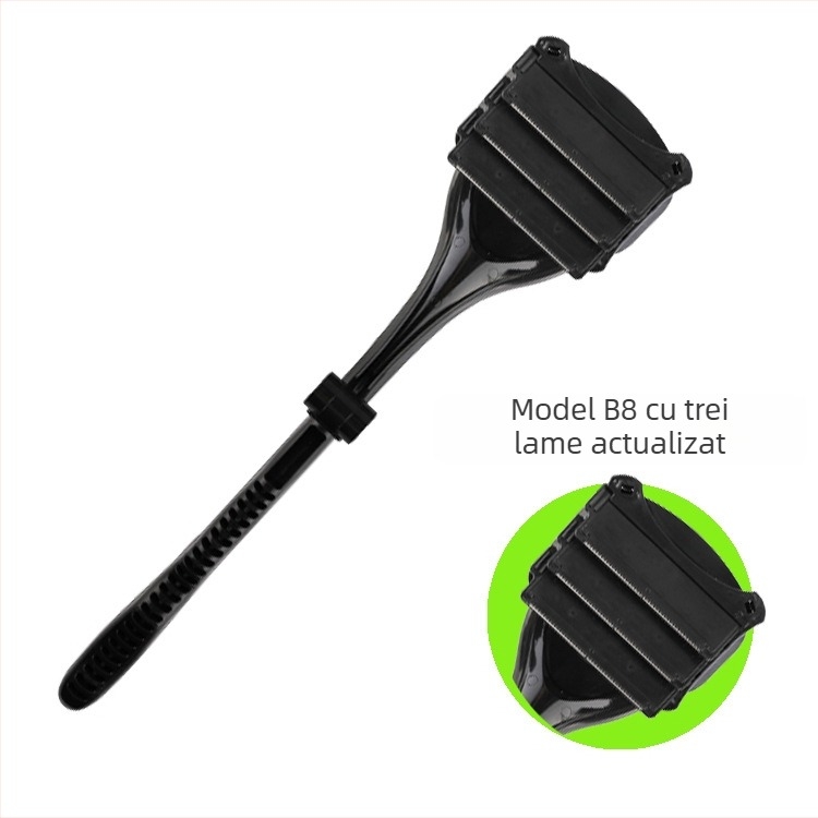 Aparat de ras pentru spate cu lame duble pliabile, versiunea 2.0, model B5, lamă din oțel inoxidabil, lavabil pentru întreg corpul