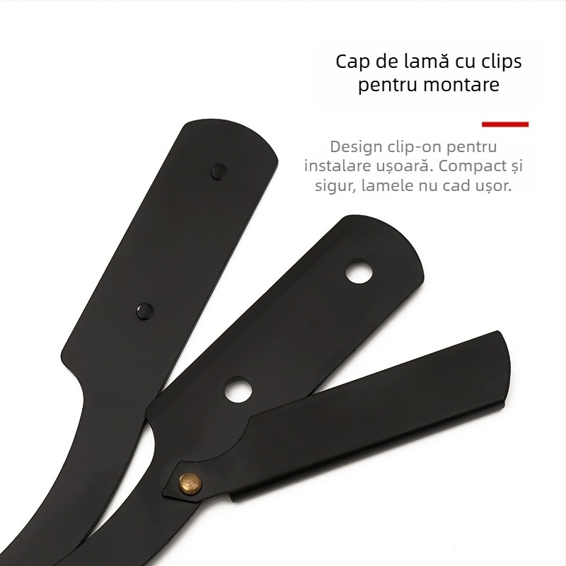 Fanru razor manual din oțel inoxidabil, stil vintage barber, lamă dublă și suport pentru lamă